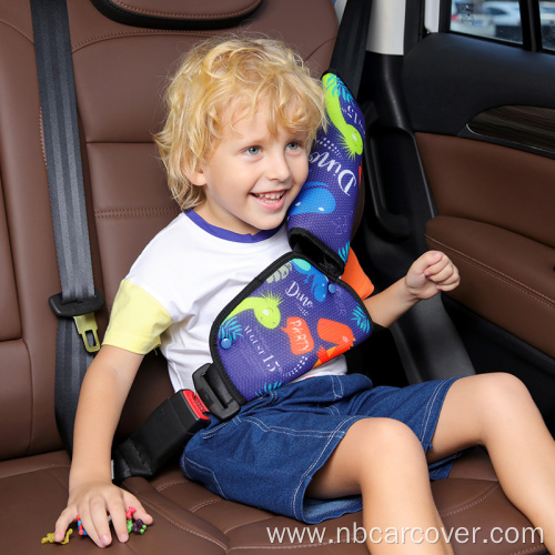 Cartoon seat belt pillow with seat belt adjuster